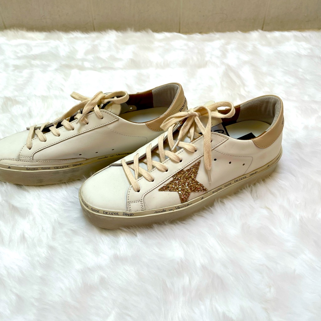 Golden Goose Hi Star Gold Glitter Size 40